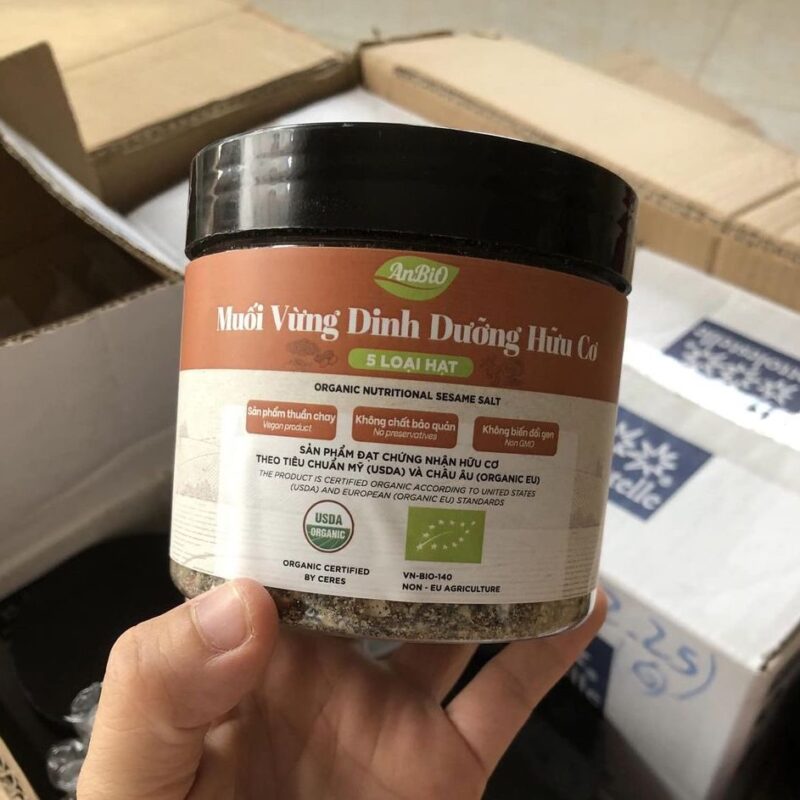 muối vừng dinh dưỡng hữu cơ 5 loại hạt - Hộp - Hình ảnh 3
