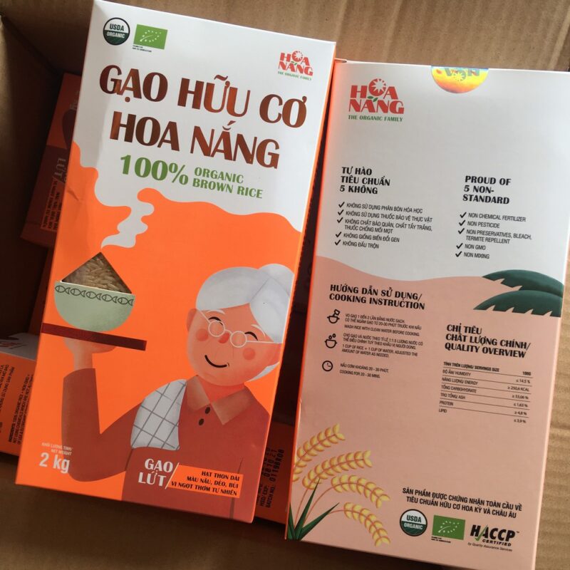 Gạo Hữu Cơ Hoa Nắng - Gạo Lứt (2kg) - Hộp - Hình ảnh 3