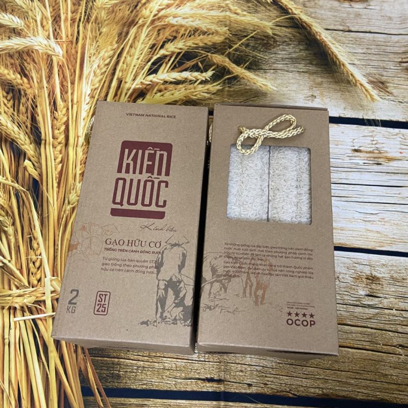 Gạo lúa mùa ST25 hữu cơ Kiến Quốc 2kg - Gói