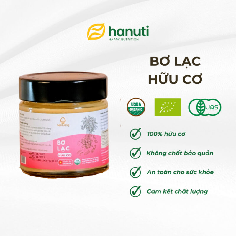 Bơ lạc hữu cơ USDA Hanuti 120g - Lọ - Hình ảnh 5