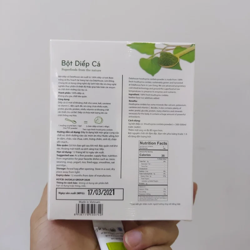 Bột rau diếp cá Dalahouse 60g - Hộp - Hình ảnh 4