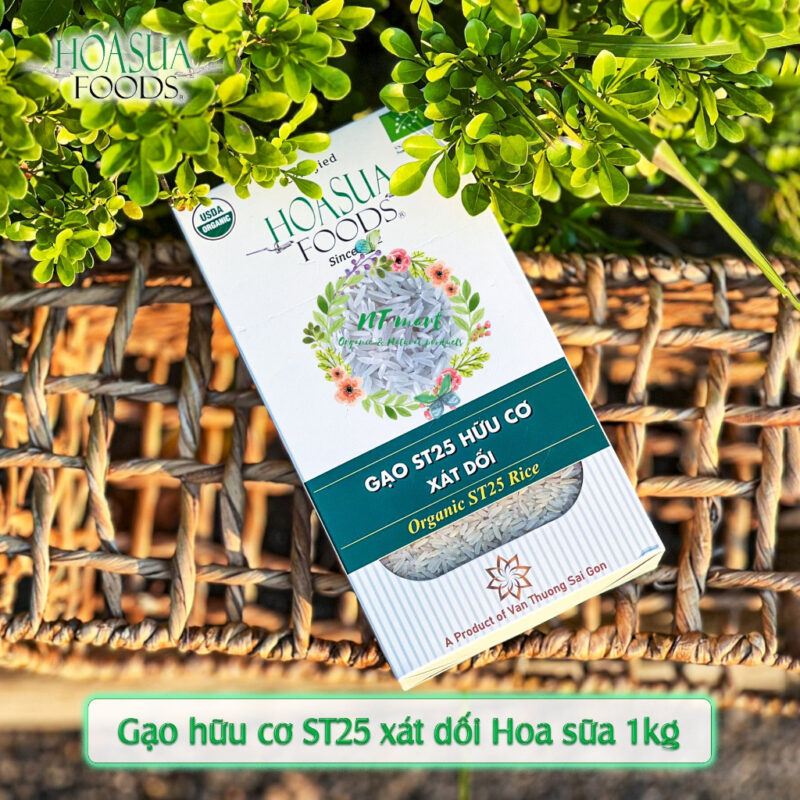 Gạo hữu cơ ST25 xát dối Hoa Sữa 1kg - Gói - Hình ảnh 7