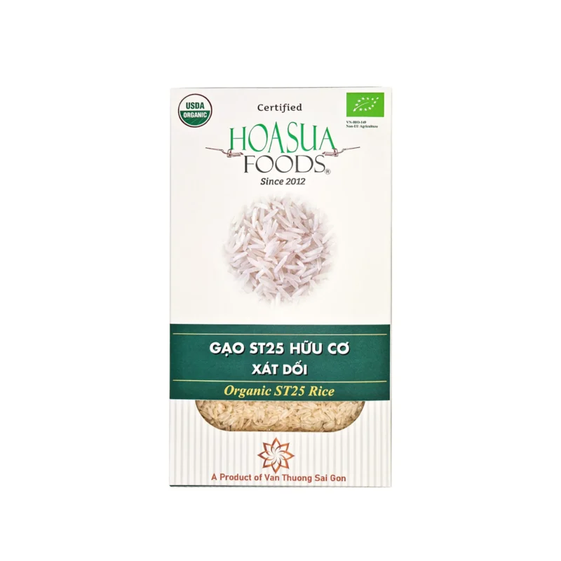 Gạo hữu cơ ST25 xát dối Hoa Sữa 1kg - Gói