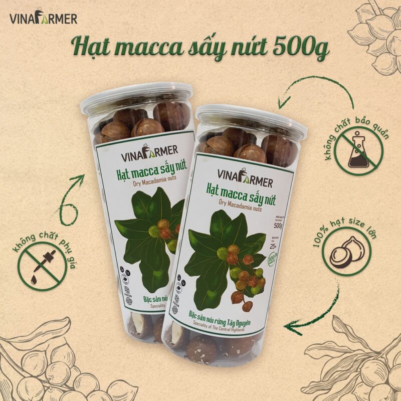 Hạt Macca sấy nứt Vinafarmer 500g - Lọ - Hình ảnh 5