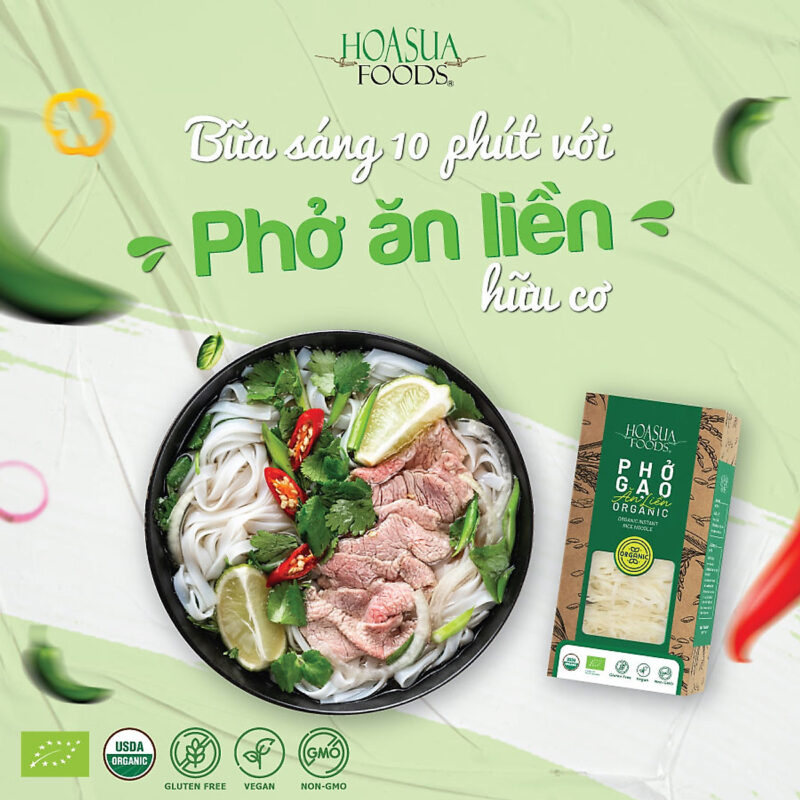 Phở gạo ăn liền hữu cơ USDA Hoa Sữa (60g x6) - Gói - Hình ảnh 3