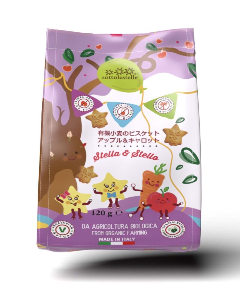 Bánh qui táo, cà rốt hữu cơ EU Sottolestelle 300g - Gói