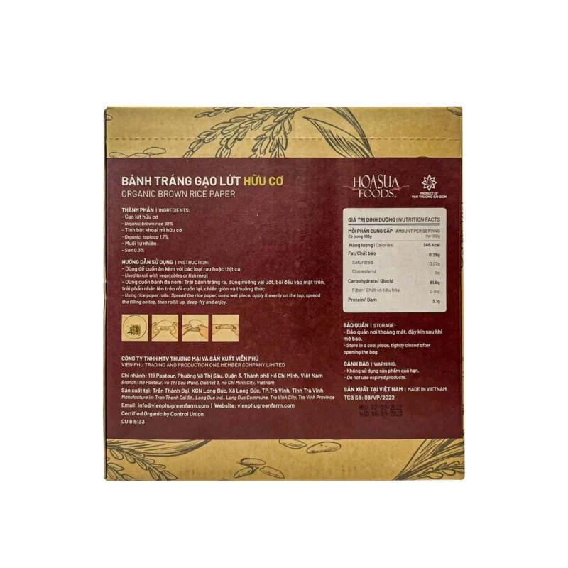 Bánh tráng gạo lứt hữu cơ USDA Hoa Sữa (200g) - Gói - Hình ảnh 5