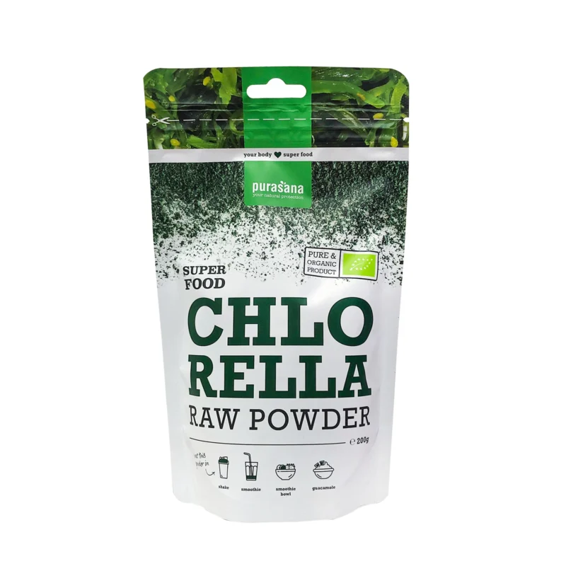 Bột tảo lục EU Chlorella hữu cơ Purasana 200g - Gói