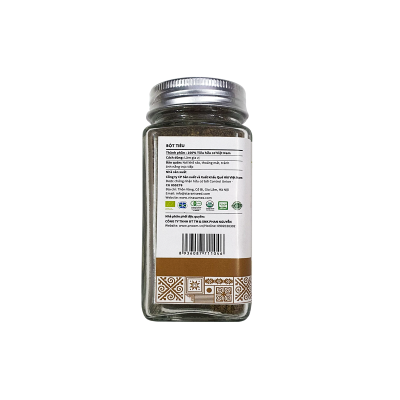 Bột tiêu hữu cơ EU Vinasamex 50g - lọ - Hình ảnh 3