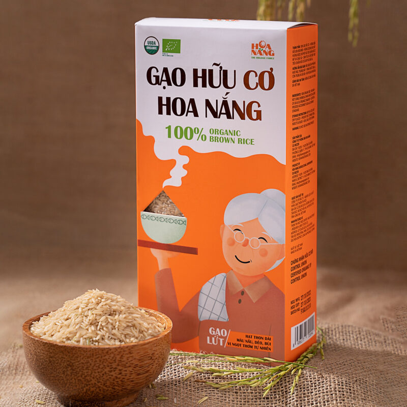 Gạo Hữu Cơ Hoa Nắng - Gạo Lứt (2kg) - Hộp - Hình ảnh 2