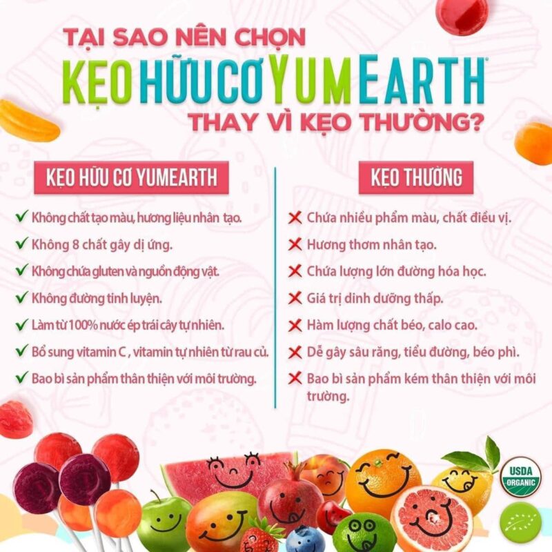 Kẹo dẻo hữu cơ EU cho bé hình gấu vị trái cây Yumearth 50g - Hình ảnh 2