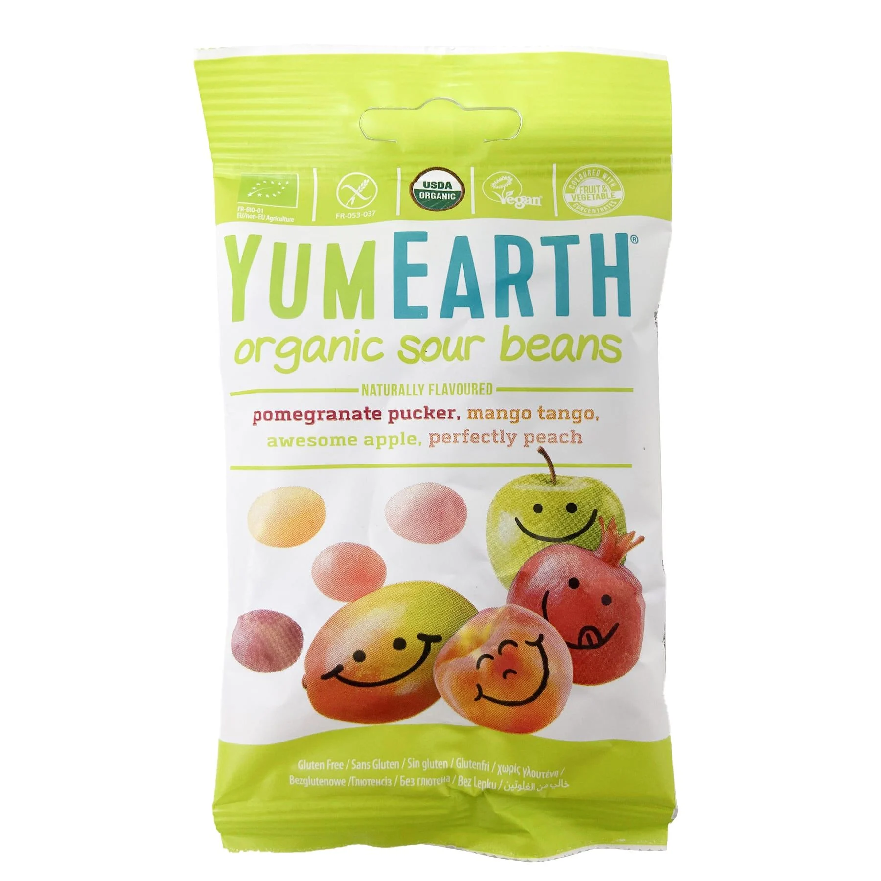 Kẹo hữu cơ EU hình hạt đậu cho bé vị trái cây Yumearth 50g - Gói