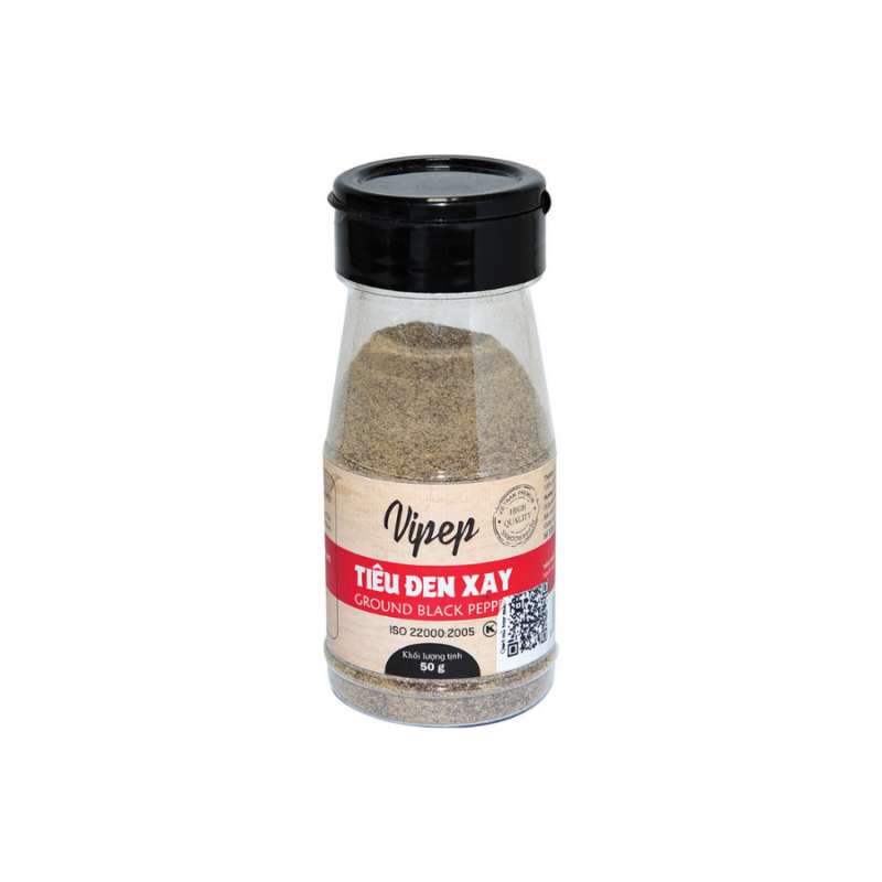 Tiêu đen xay hữu cơ EU Vipep 50g - Lọ