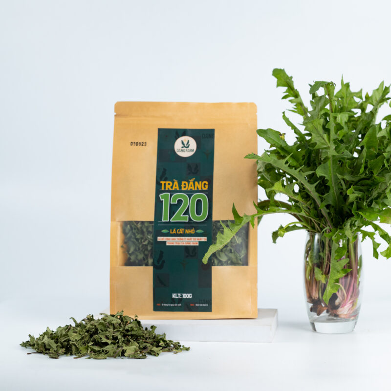 Trà lá bồ công anh cắt nhỏ 120 hữu cơ Đắng farm 100g