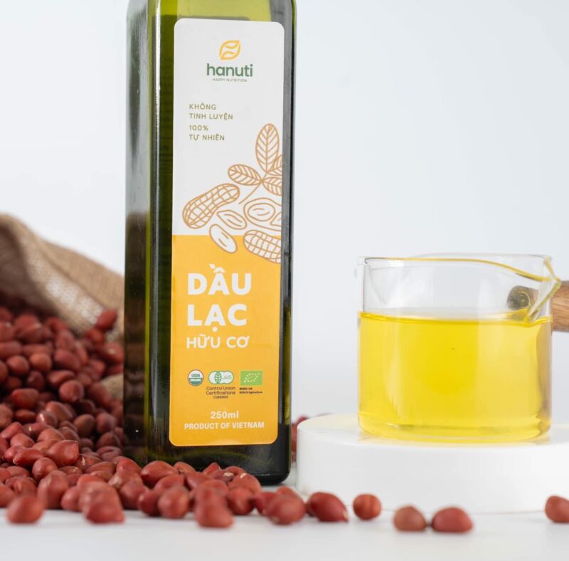 Dầu lạc hữu cơ Hanuti 500ml - Chai - Hình ảnh 3