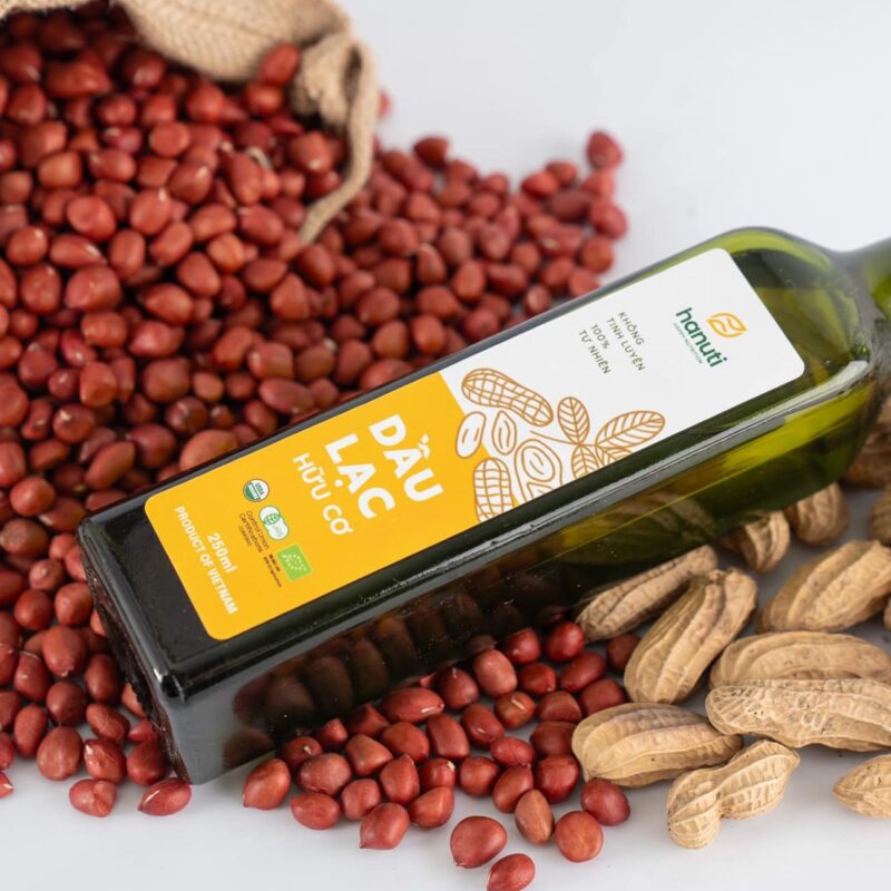Dầu lạc hữu cơ Hanuti 500ml - Chai - Hình ảnh 2