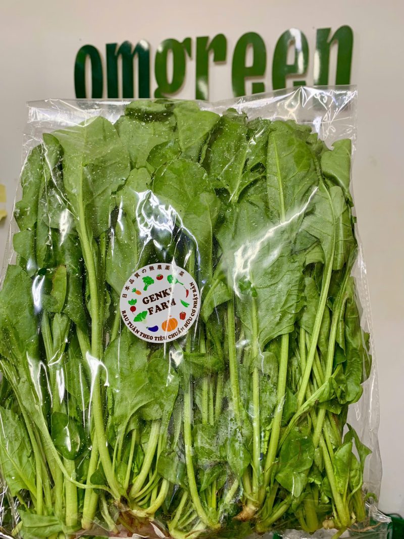 Cải bó xôi hữu cơ Genki farm canh tác theo chuẩn PGS